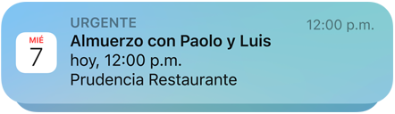 Imagen que muestra notificaciones de la app Calendario