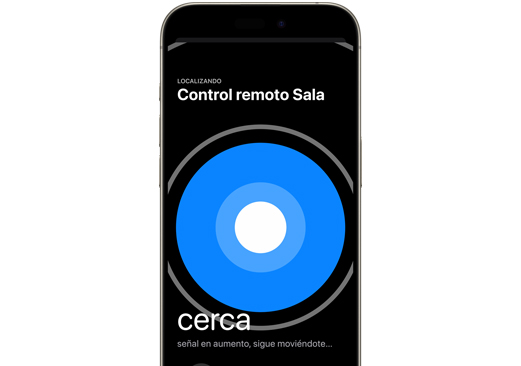 Un iPhone se usa para encontrar un Siri Remote