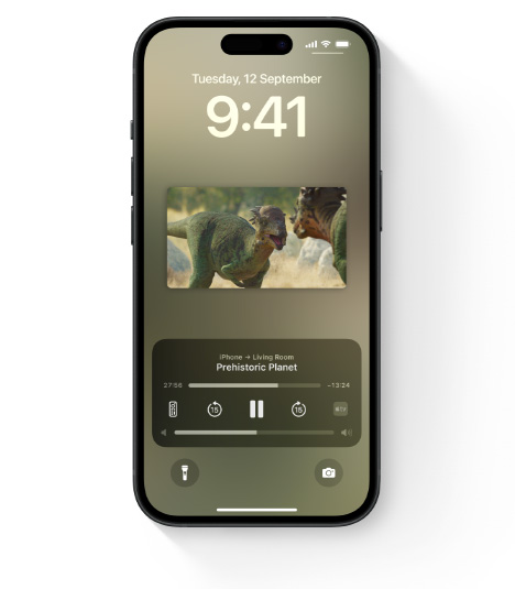 iPhone showing built-in Apple TV controls