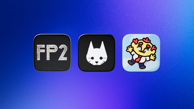 Icons representing the 2024 Mac Game of the Year finalists: Frostpunk 2, Stray, and Thank Goodness You’re Here!