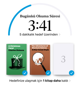 Books uygulamas?nda Okuma Hedefleri arayüzünü g?steren iPhone ekran?. üst k?s?mda, bir okuma hedefini g?steren bir ilerleme halkas? var. ?lerleme halkas?n?n alt?nda ü? kitap kapa?? var. Kitap kapaklar?n?n alt?nda 2024 hedefi olan sekiz kitaba eri?mek i?in bir kitaba daha ihtiya? oldu?unu belirten bir metin var.