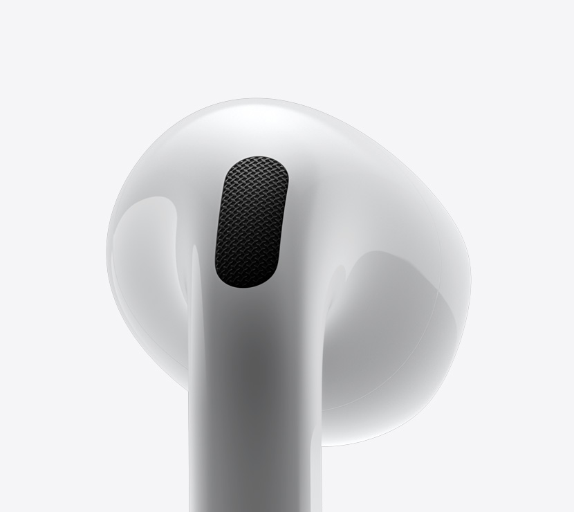 Detailny poh?ad na?AirPods?4 zboku.