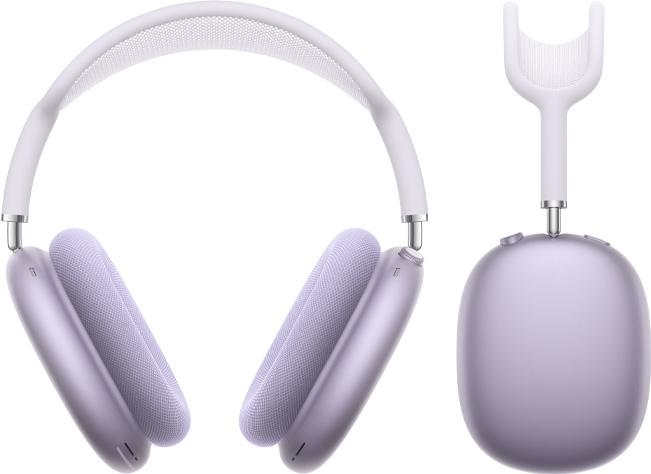 紫色 AirPods Max 的正面及側(cè)面