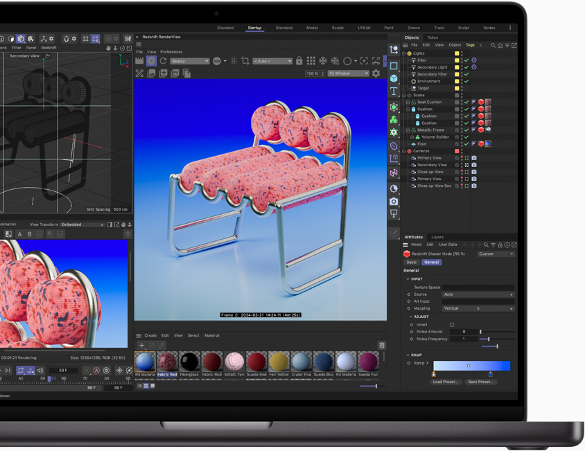 Cinema 4D bir MacBook Pro’da g?steriliyor