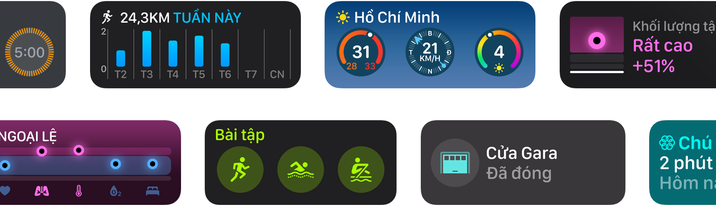 Tuy?n t?p các ti?n ích ?ng d?ng m?i cho watchOS